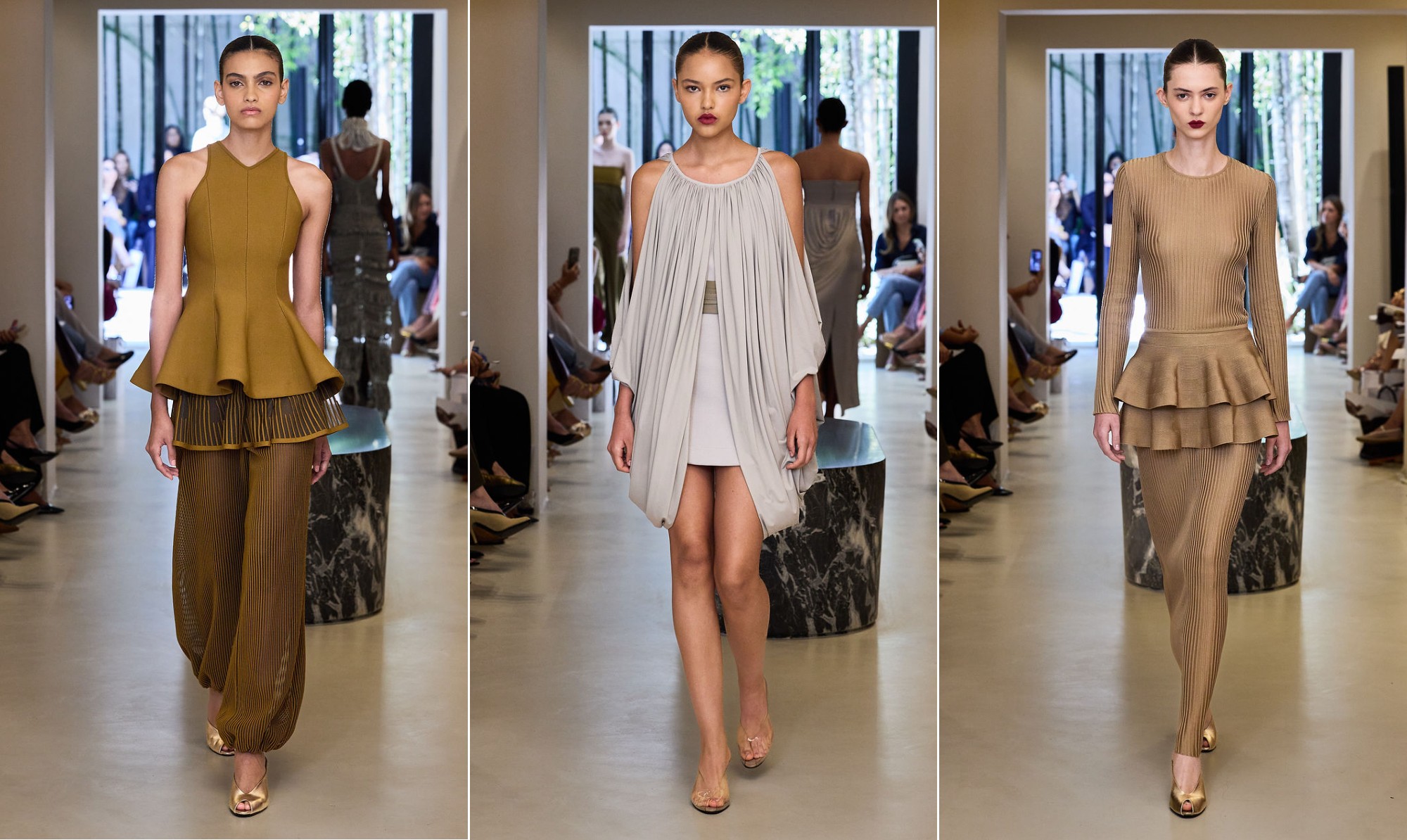 Lolitta Hanud retorna às origens em desfile que exalta o tricô em construções mais sofisticadas