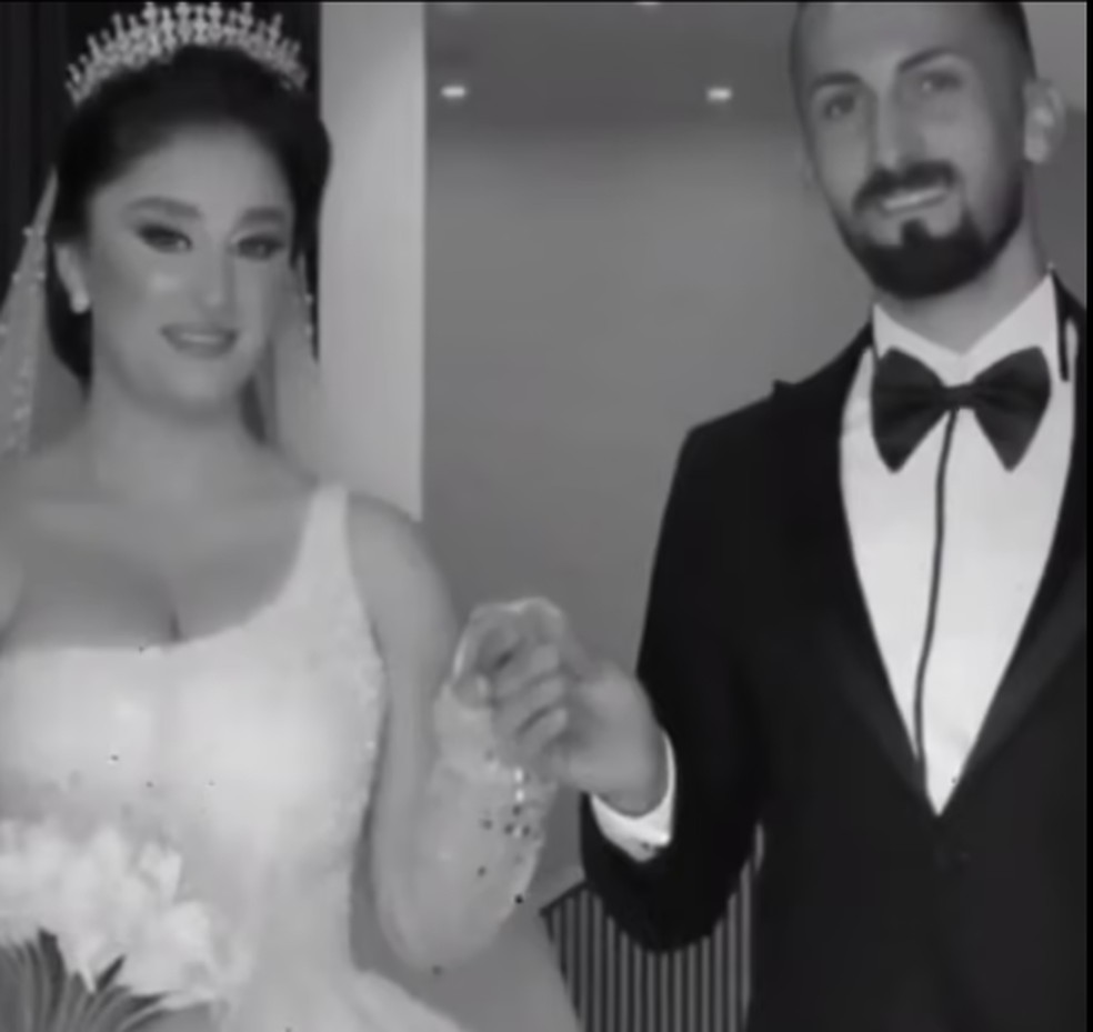 Última foto de Haneen e Revan em casamento interrompido por incêndio, no Iraque — Foto: Reprodução