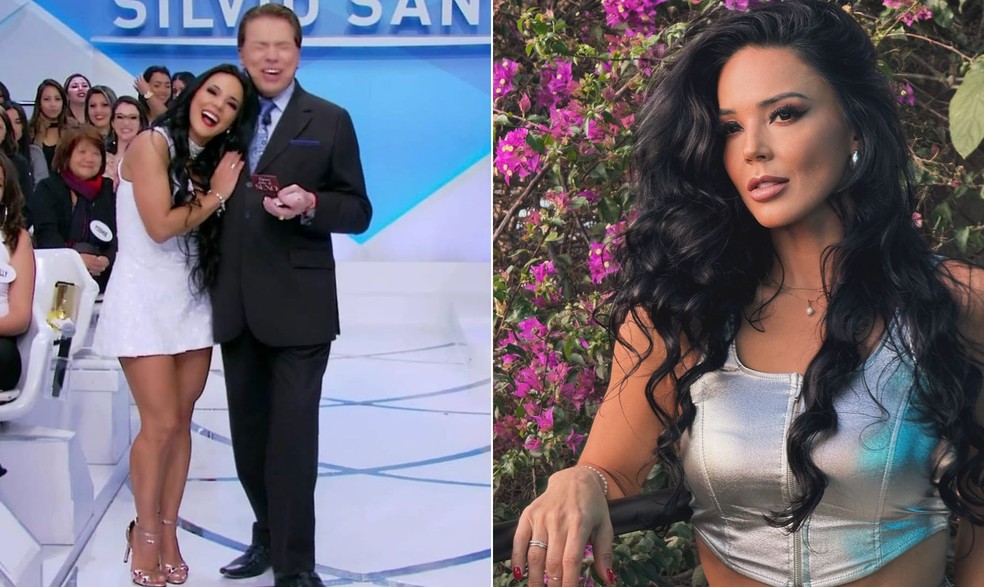 A ex-assistente de palco Rafaella Viscardi e atualmente — Foto: Reprodução/Instagram