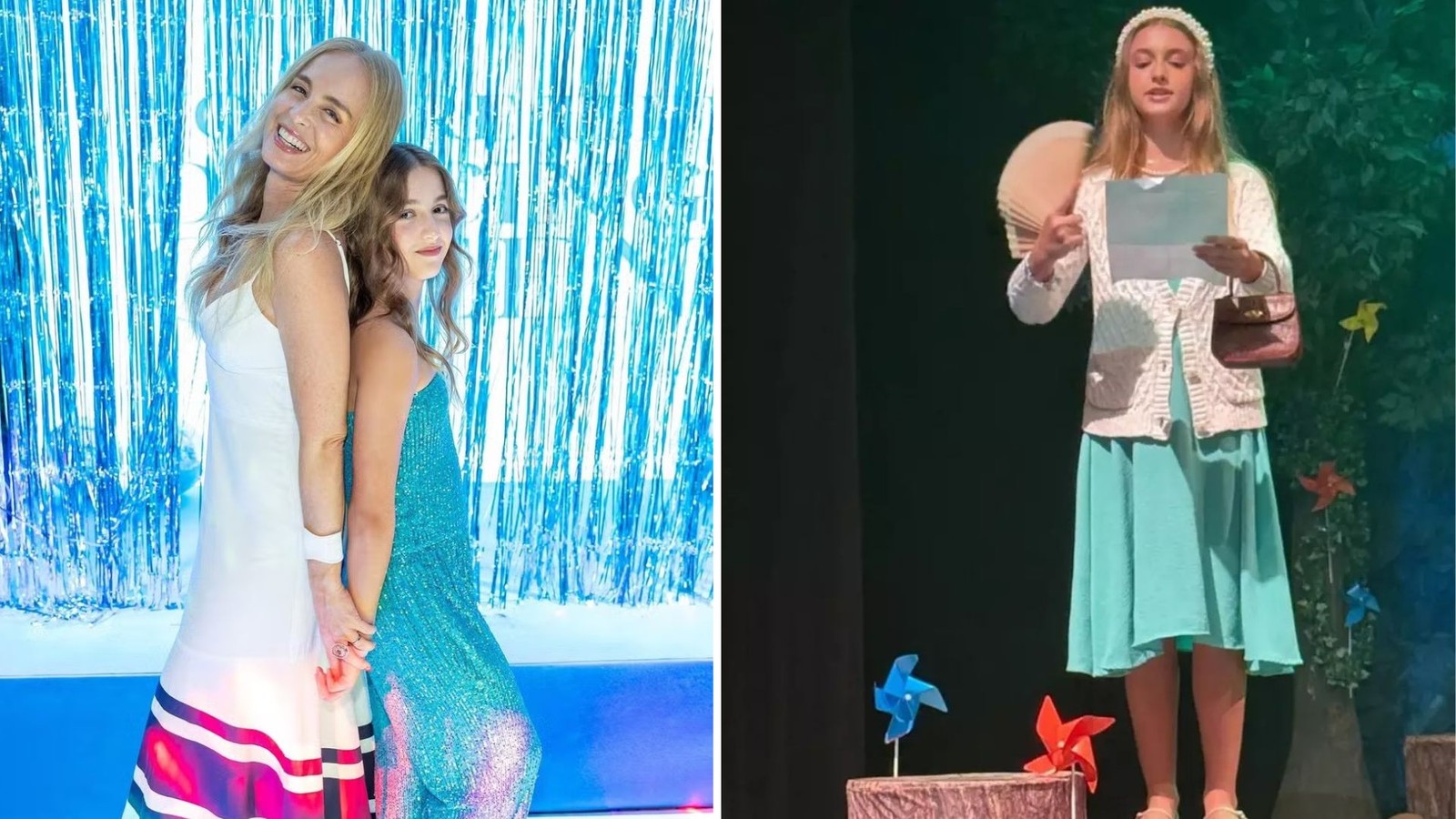 Eva Huck, de 12 anos, filha de Angélica e Luciano Huck, emocionou os pais ao fazer sua estreia nos palcos. Ela fez a peça "A menina e o vento" — Foto: Reprodução/Instagram
