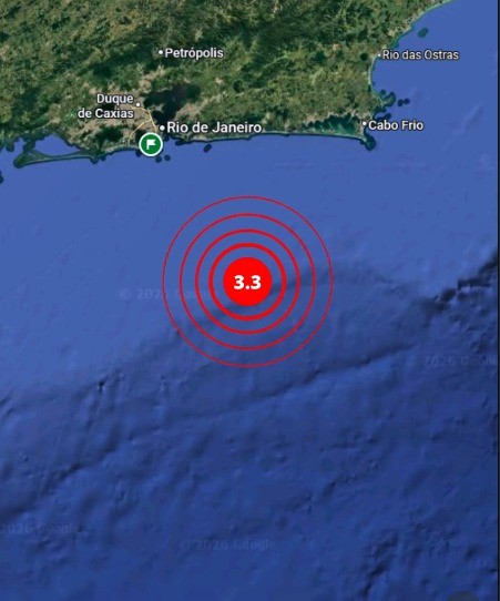 Terremoto é registrado no litoral de Maricá