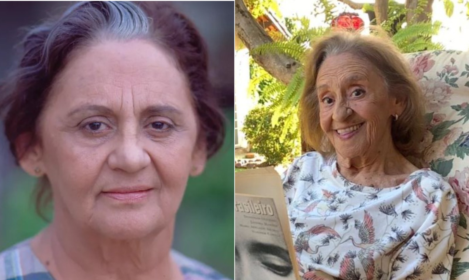 Laura Cardoso, na época, interpretou Isaura, a mãe das gêmeas. Hoje, ela está com 95 anos - Foto: TV Globo e Instagram 