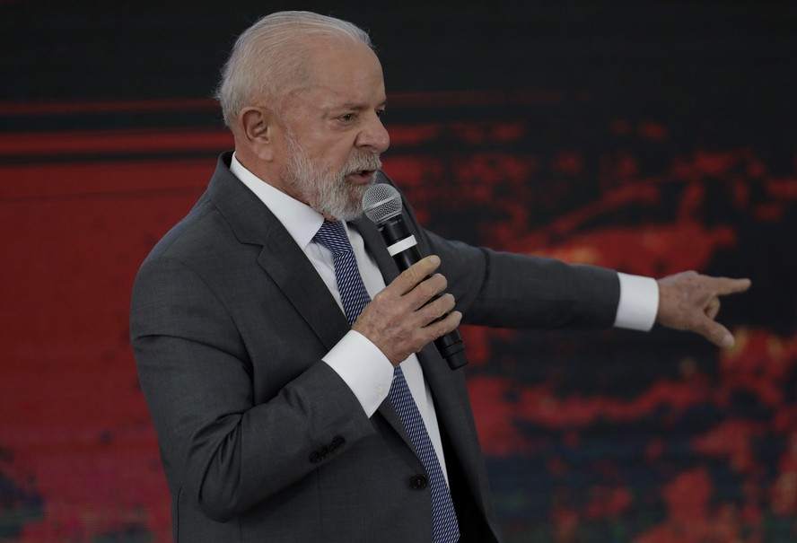 O presidente Luiz Inácio Lula da Silva, em evento no Palácio do Planalto