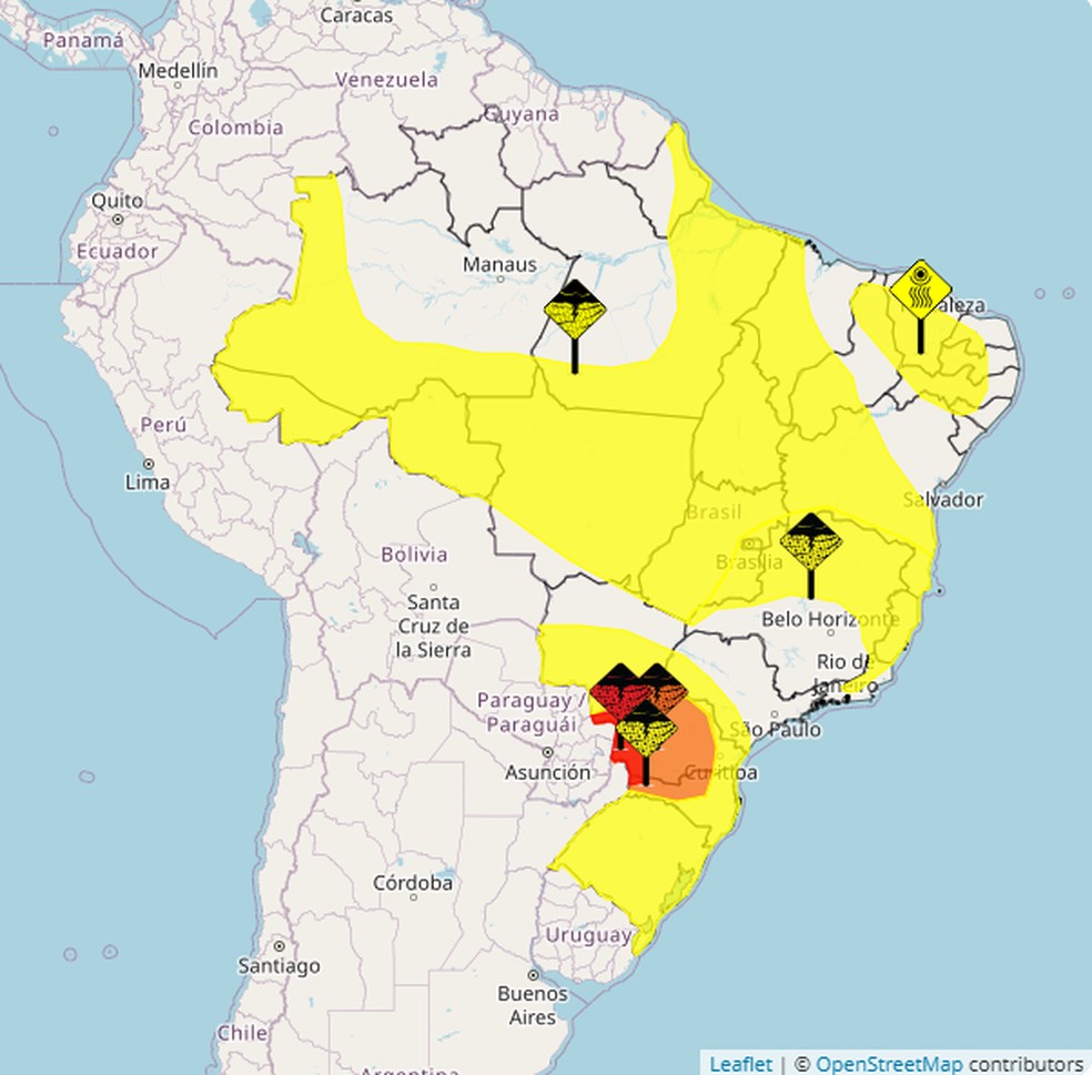 Weather forecast for Friday December 12 — Photo: Reproduction / Inmet