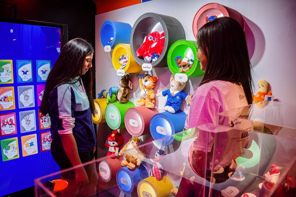Sala dos mascotes olímpicos do eMuseu: interação — Foto: Zozimo de Oliveira/Divulgação