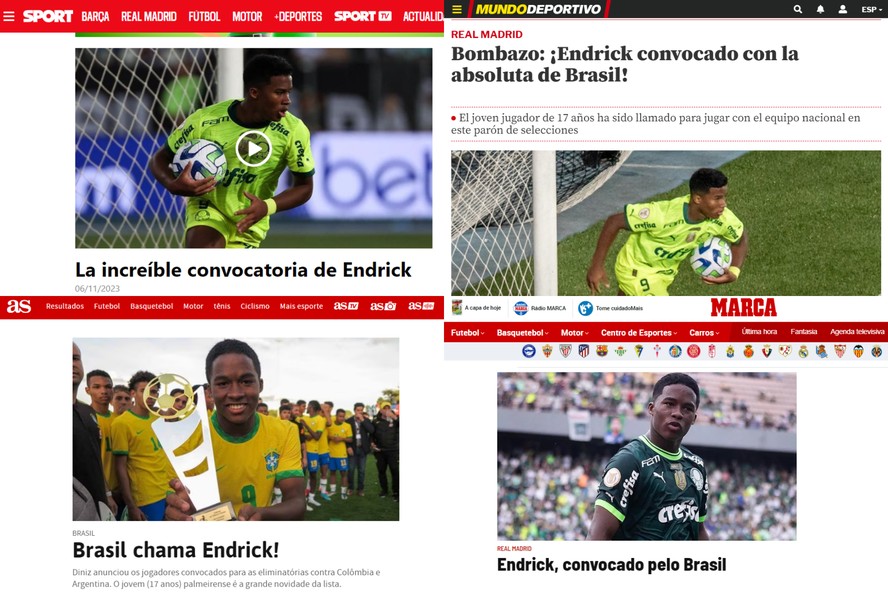 Jornal espanhol se derrete por Endrick após torneio sub-17 com a