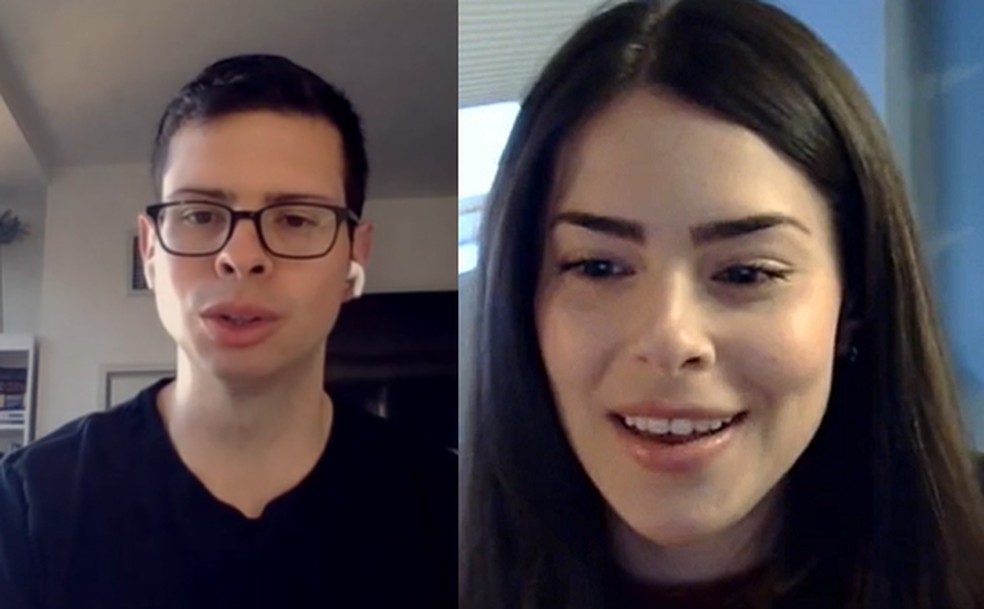 Rodrigo de Paula e Victoria de Paula, filhos de Chico Anysio — Foto: Reprodução/Globoplay