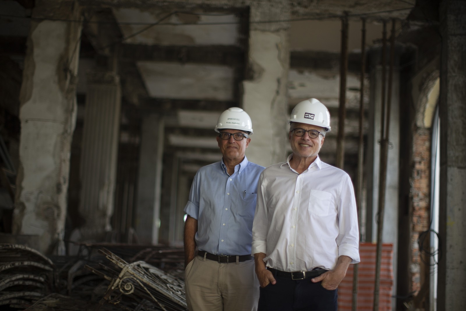 Pedro Bulhões, do Opportunity, e Otávio Grimberg, sócio diretor da Sig Engenharia, são os responsáveis pelo empreendimento — Foto: Marcia Foletto / Agência O Globo