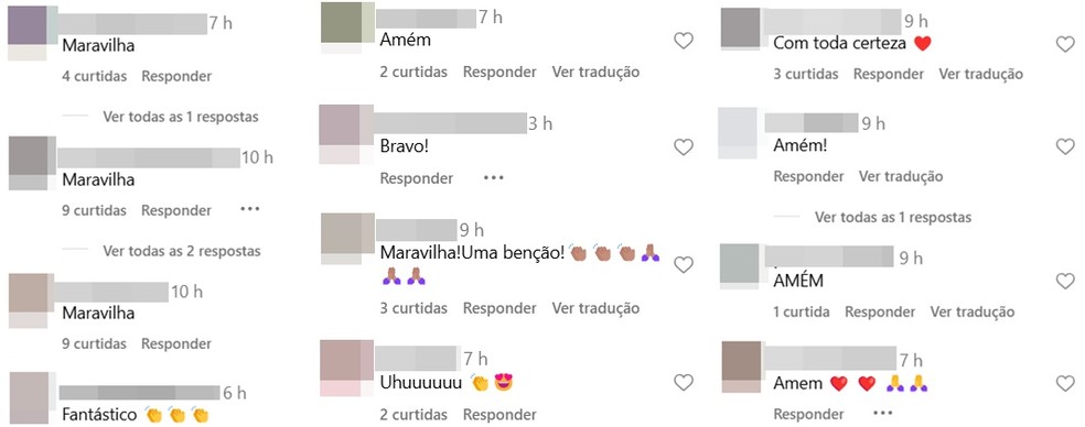 Comentários com indícios de automatização em post da Secom — Foto: Reprodução