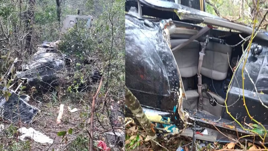 Vídeo mostra destroços de helicóptero que levava cantor Rick após queda que matou cinco em SC