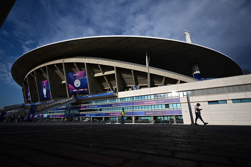 Estádio onde acontecerá final da Champions entre Manchester City e Inter de Milão — Foto: Marco BERTORELLO/AFP