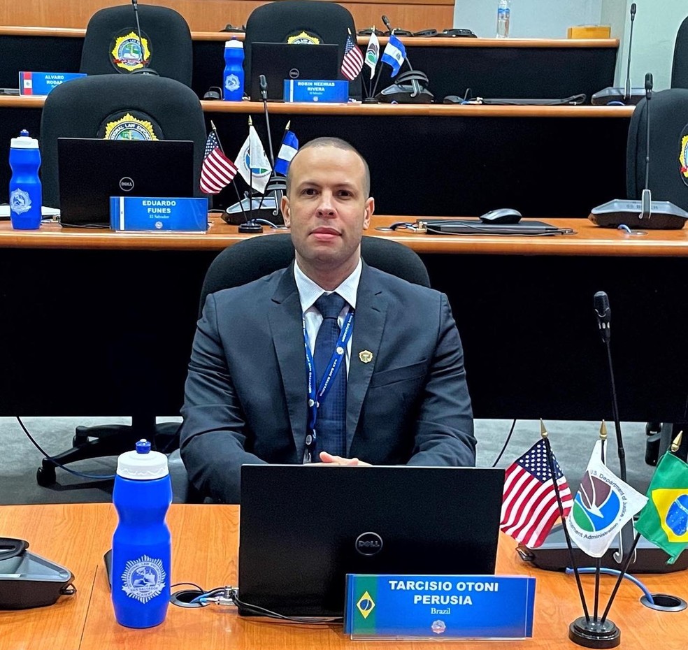 o delegadotarcísiootoni durante treinamento promoteo pela dea em el salvador - foto: Acervo Pessoal