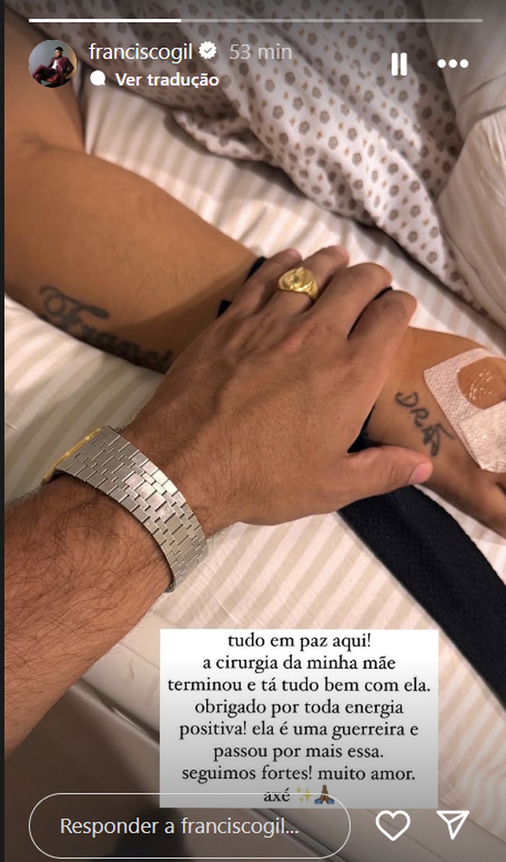 Filho de Preta Gil atualiza quadro de sade da me aps cirurgia — Foto: Reproduo Instagram