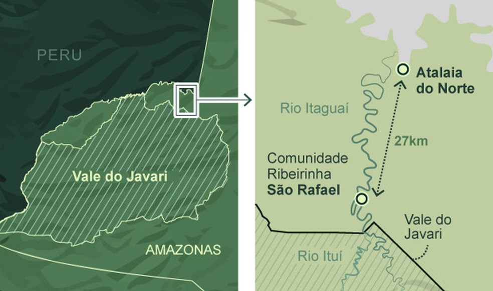 Local próximo ao Vale do Javari onde Bruno e Dom desapareceram. — Foto: O Globo