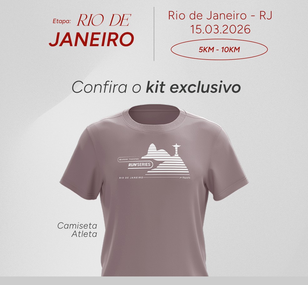 Camiseta da Santander Track & Field Run Series: volta ao Rio — Foto: Divulgação