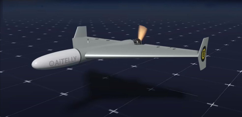 Drone 'kamikaze' Shahed-136, usado pelo Irã, que serviu de inspiração para os drones LUCA — Foto: Reprodução/Youtube