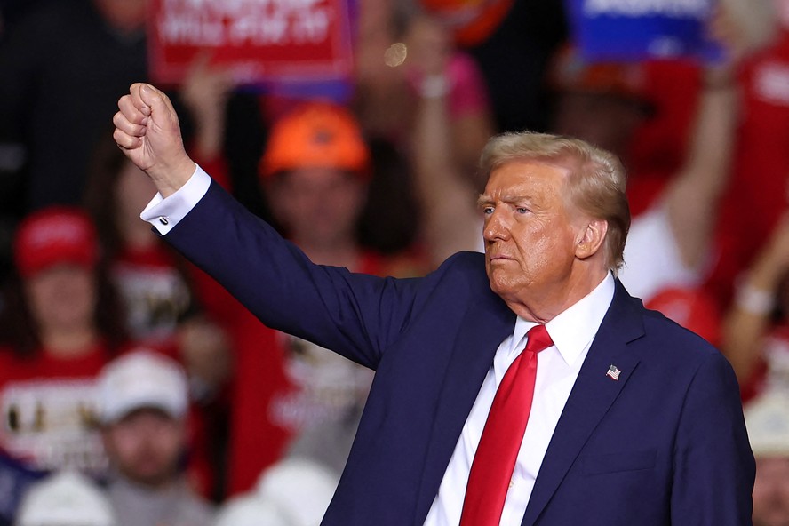 Ex-presidente dos EUA e candidato à Presidência Donald Trump faz discurso em Pittsburgh, na Pensilvânia