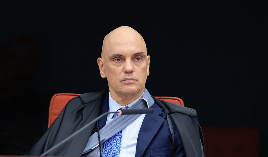 O ministro Alexandre de Moraes, durante sessão da Primeira Turma do STF