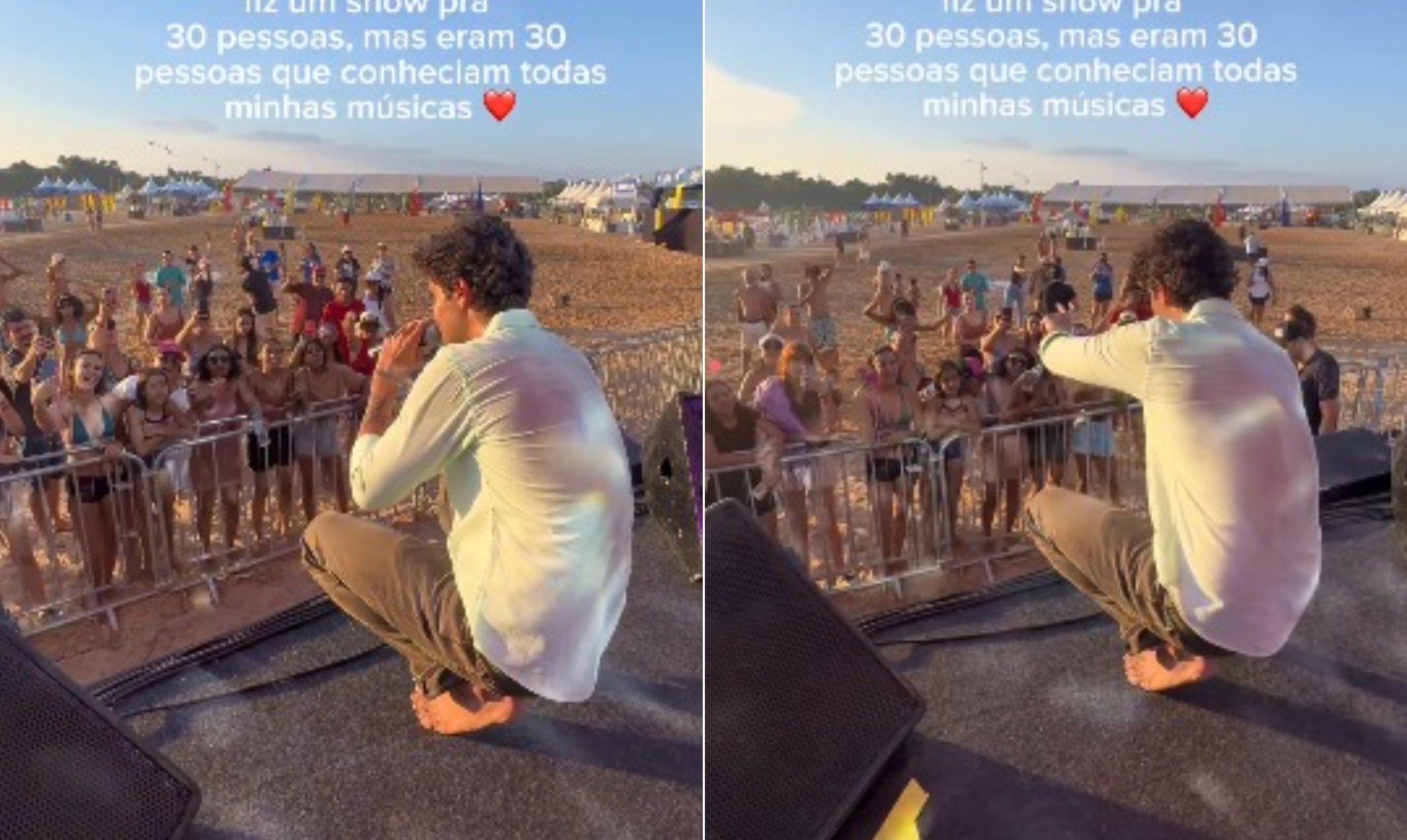 Cantor Nilson Neto faz show para cerca de 30 pessoas em Mato Grosso e comenta calor de 37°C: 'Tem que ser a mesma entrega'