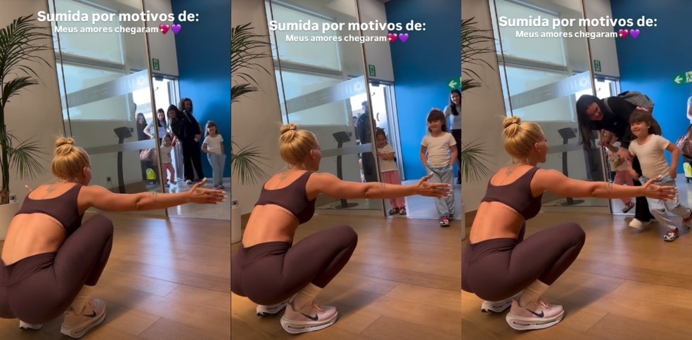 Reação das filhas de Virginia Fonseca ao reencontrar a mãe surpreende internautas — Foto: Reprodução Instagram
