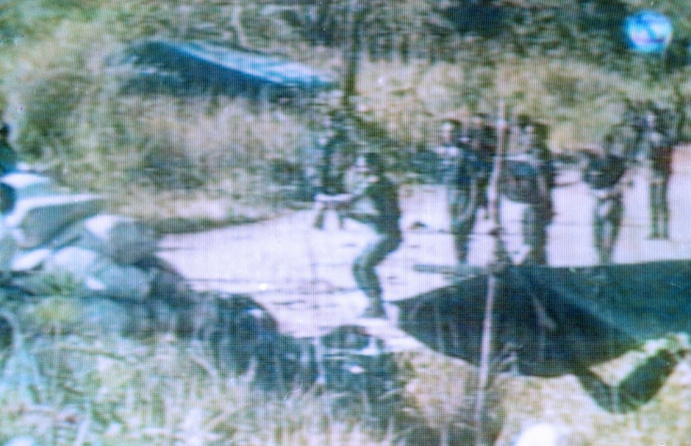 Policiais durante o massacre de Eldorado dos Carajás, em 1996 — Foto: Reprodução/Jornal Nacional