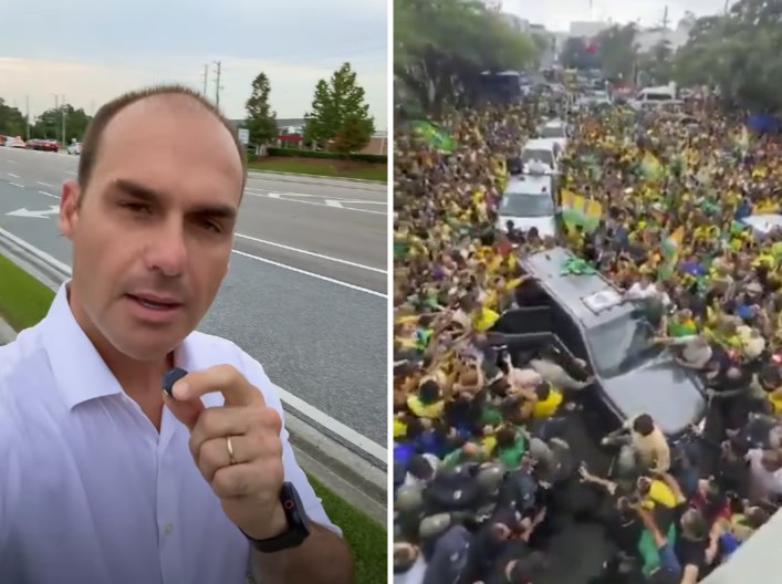 Eduardo posta vídeo antigo de ato de Jair Bolsonaro com multidão como se fosse de Flávio no Nordeste - QTU Questões do Universo