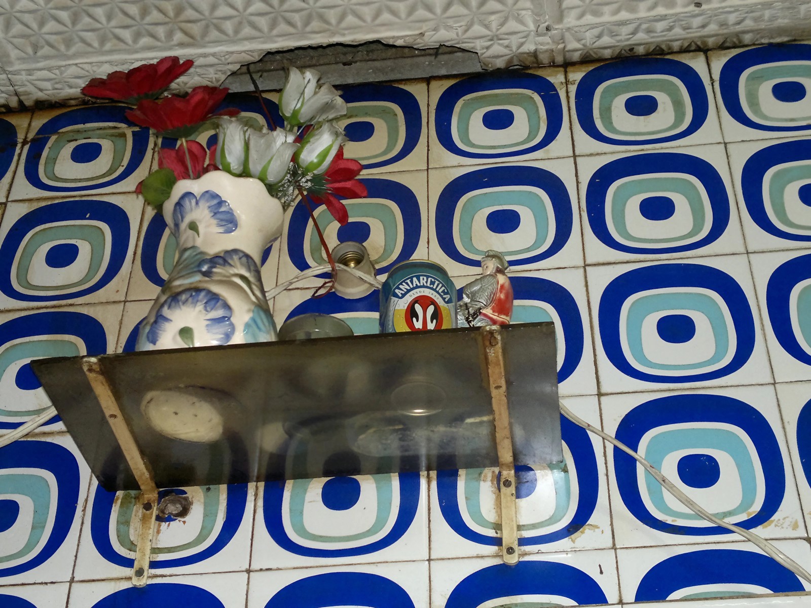 Azulejos com padrão usado nos anos 70 do Bar e Lanchonete Guaíras, na Tijuca  — Foto: Arquivo Pessoal