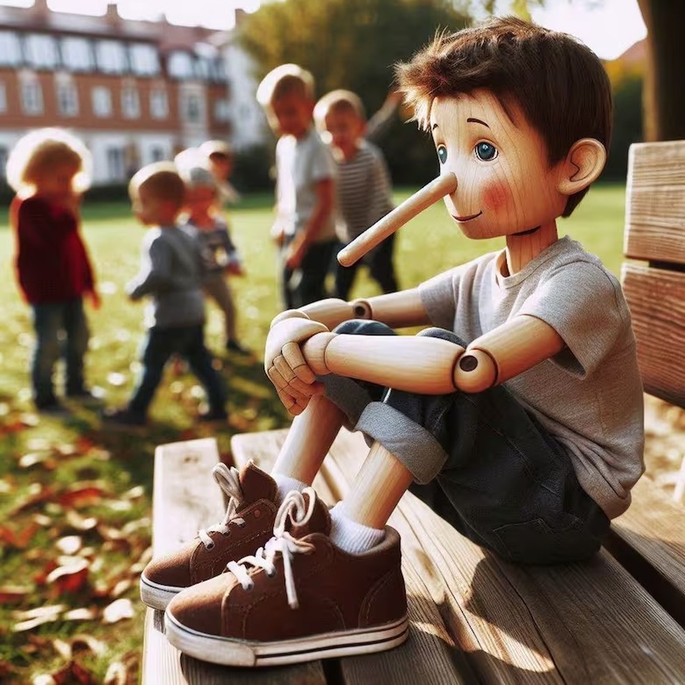 Como seria o Pinóquio na vida real, segundo a inteligência artificial? — Foto: Reprodução