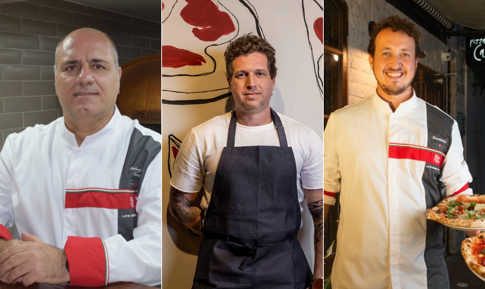 Da esquerda para a direita, Pierluigi, Fellipe Zanuto e Eduardo Casabona — Foto: Montagem com fotos de divulgação; e de Mario Rodrigues