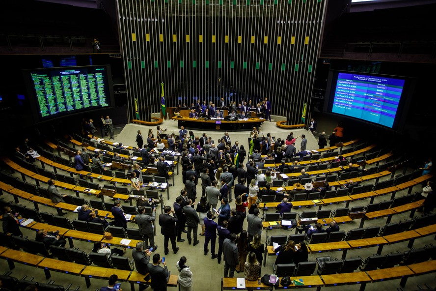 Sessão conjunta de Câmara e Senado, presidida por Rodrigo Pacheco para analisar os vetos