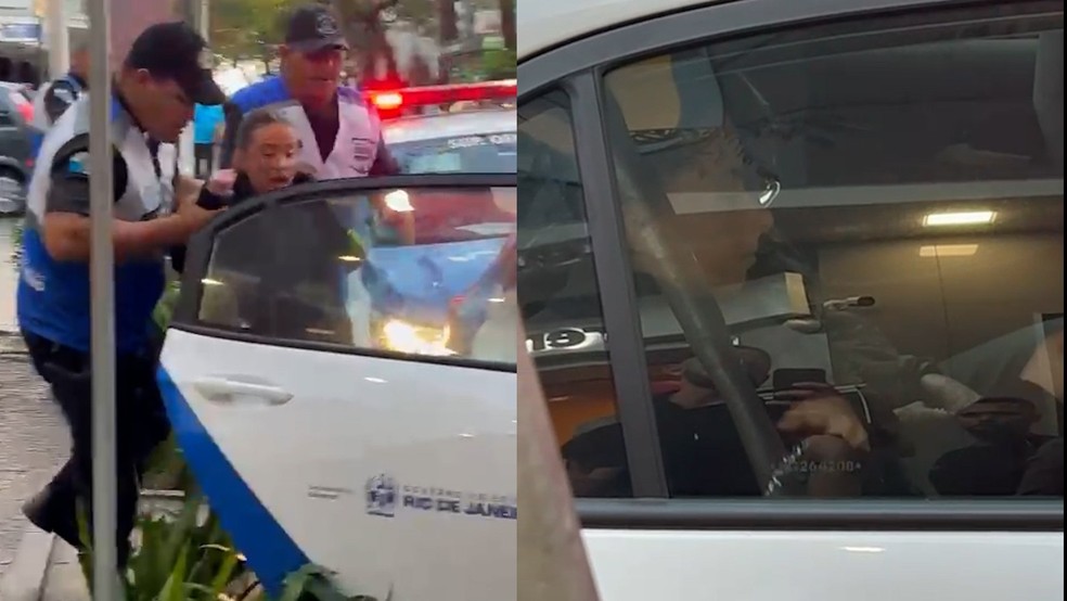 Mãe e filha que moram no McDonald’s do Leblon são conduzidas à delegacia por proferir ofensas racistas contra duas mulheres — Foto: Reprodução
