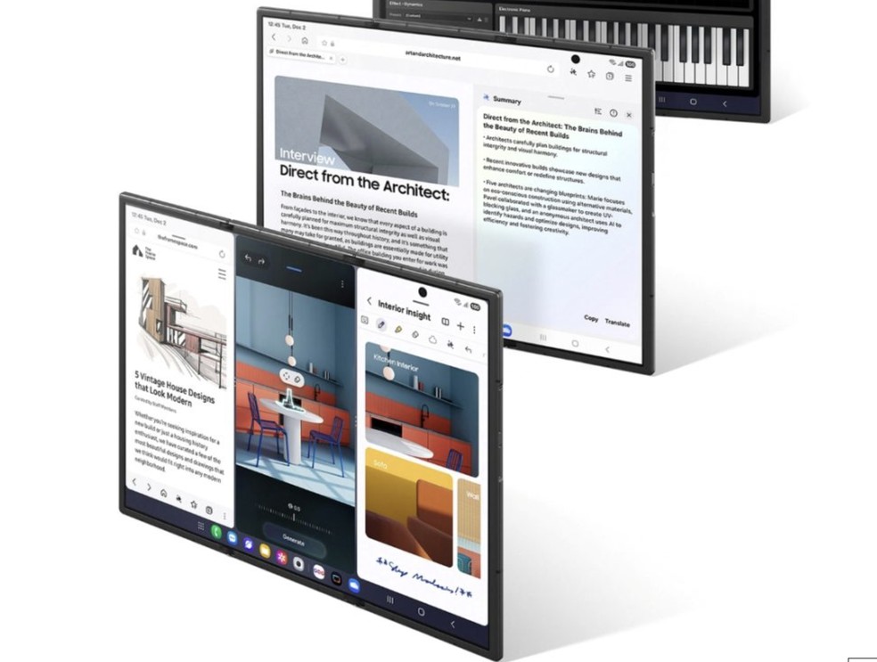 Samsung has launched its three-screen foldable model, the Galaxy Z TriFold — Photo: Disclosure