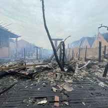 Um incêndio de grandes proporções atingiu um clube do litoral de Santa Catarina — Foto: Divulgação 