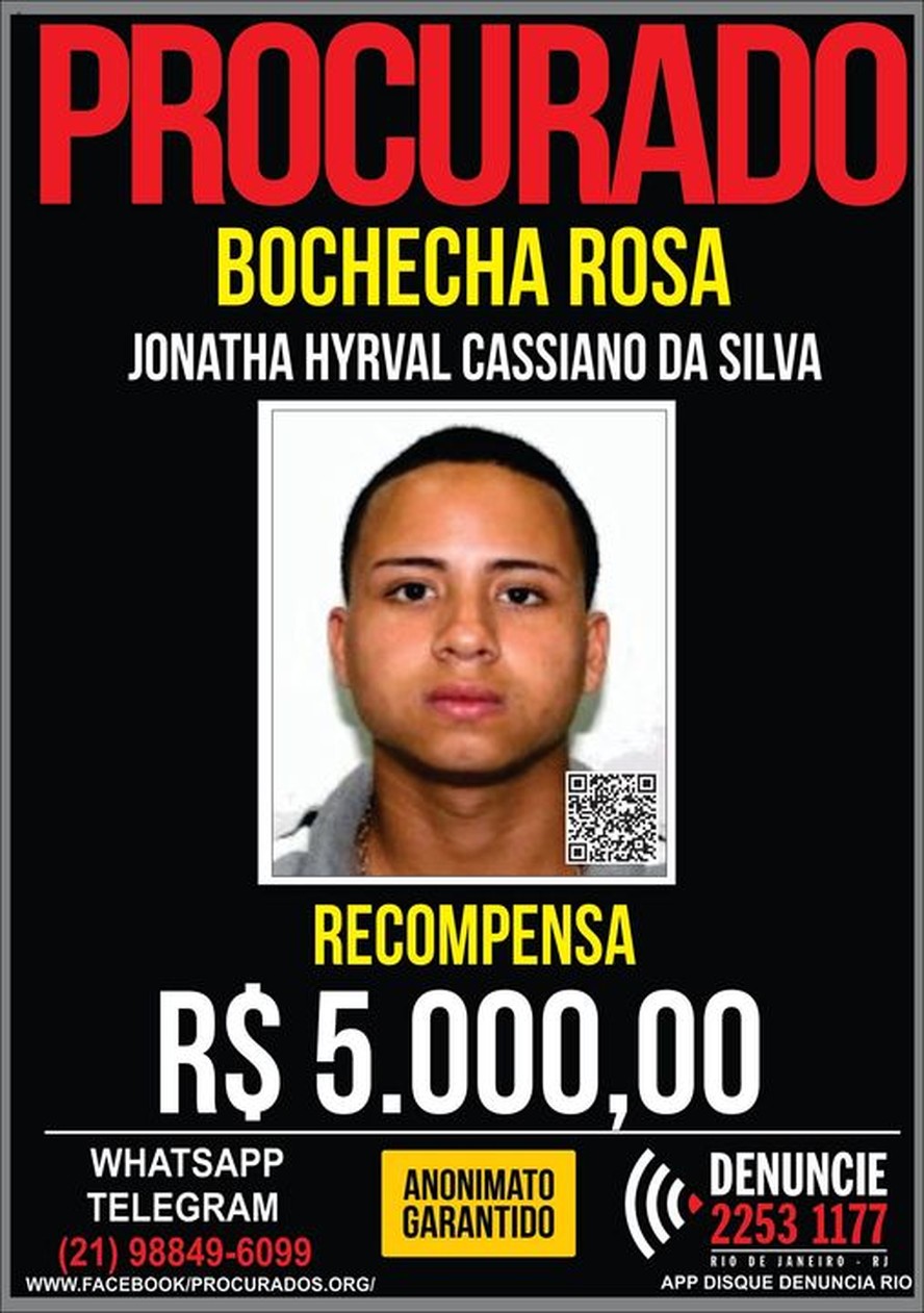 Disque-Denúncia oferece recompensa de R$ 5 mil por informações que levem à prisão do chefe do tráfico do Corte Oito, em Duque de Caxias