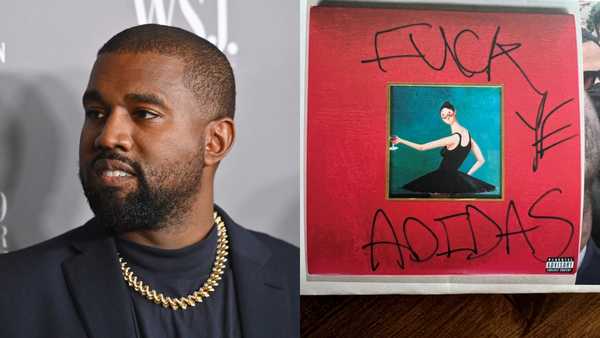 Disco de Kanye West autografado com xingamento a Adidas vai a