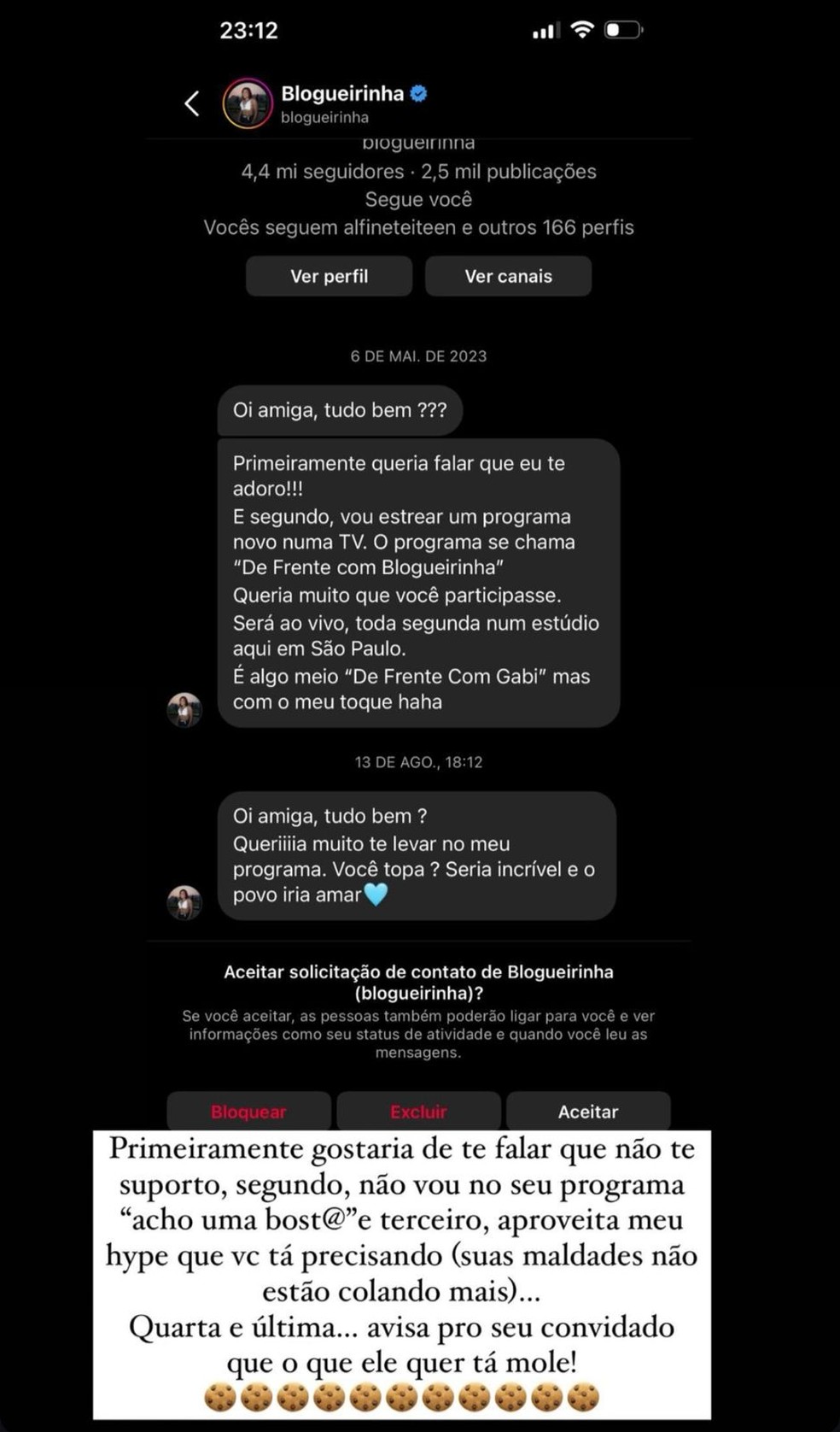 Publicação de Deolane — Foto: Reprodução/Instagram