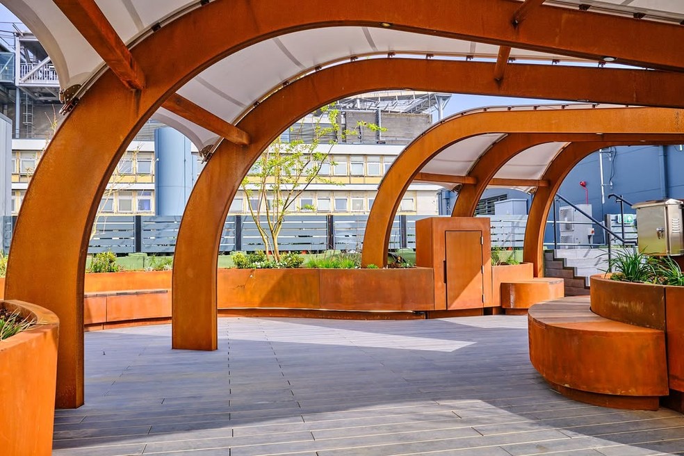 King's College Hospital, em Londres, inaugura jardim no terraço para receber pacientes de unidade de terapia intensiva — Foto: Reprodução / Instagram / @kingscollegehospital