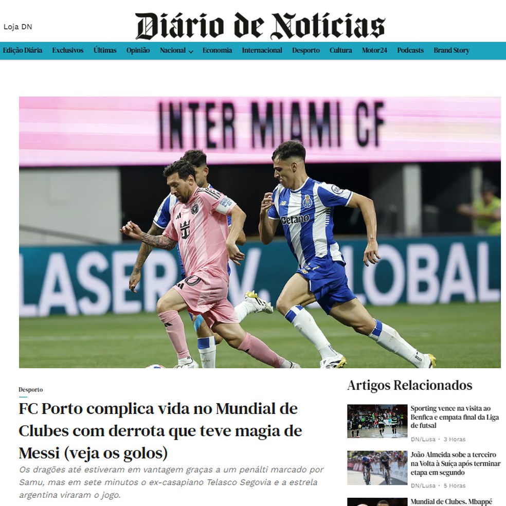 Atacante Argentino Lionel Messi Faz Goldavitória E Se tornais dos dos dos jornais Portugal - foto: reprodução