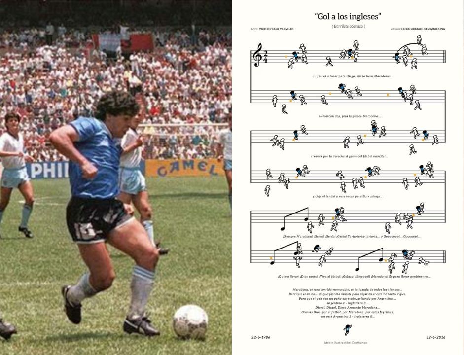 Gol de Maradona de 86 vira obra de arte musical