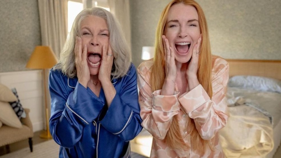Jamie Lee Curtis e Lindsay Lohan em continuação de "Sexta-feira muito louca" — Foto: Reprodução / Instagram