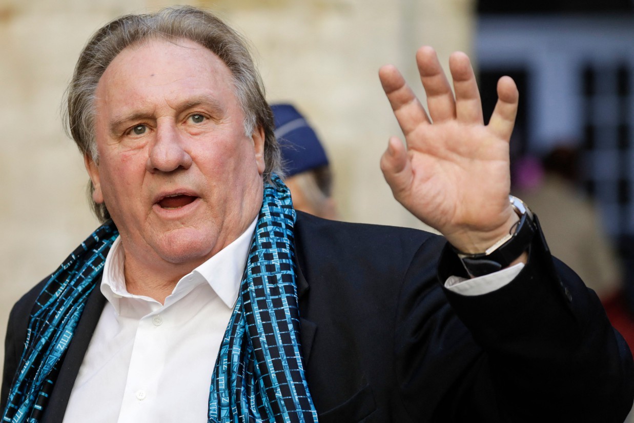 O ator francês Gérard Depardieu no Festival Internacional de Cinema de Bruxelas, na Bélgica — Foto: AFP