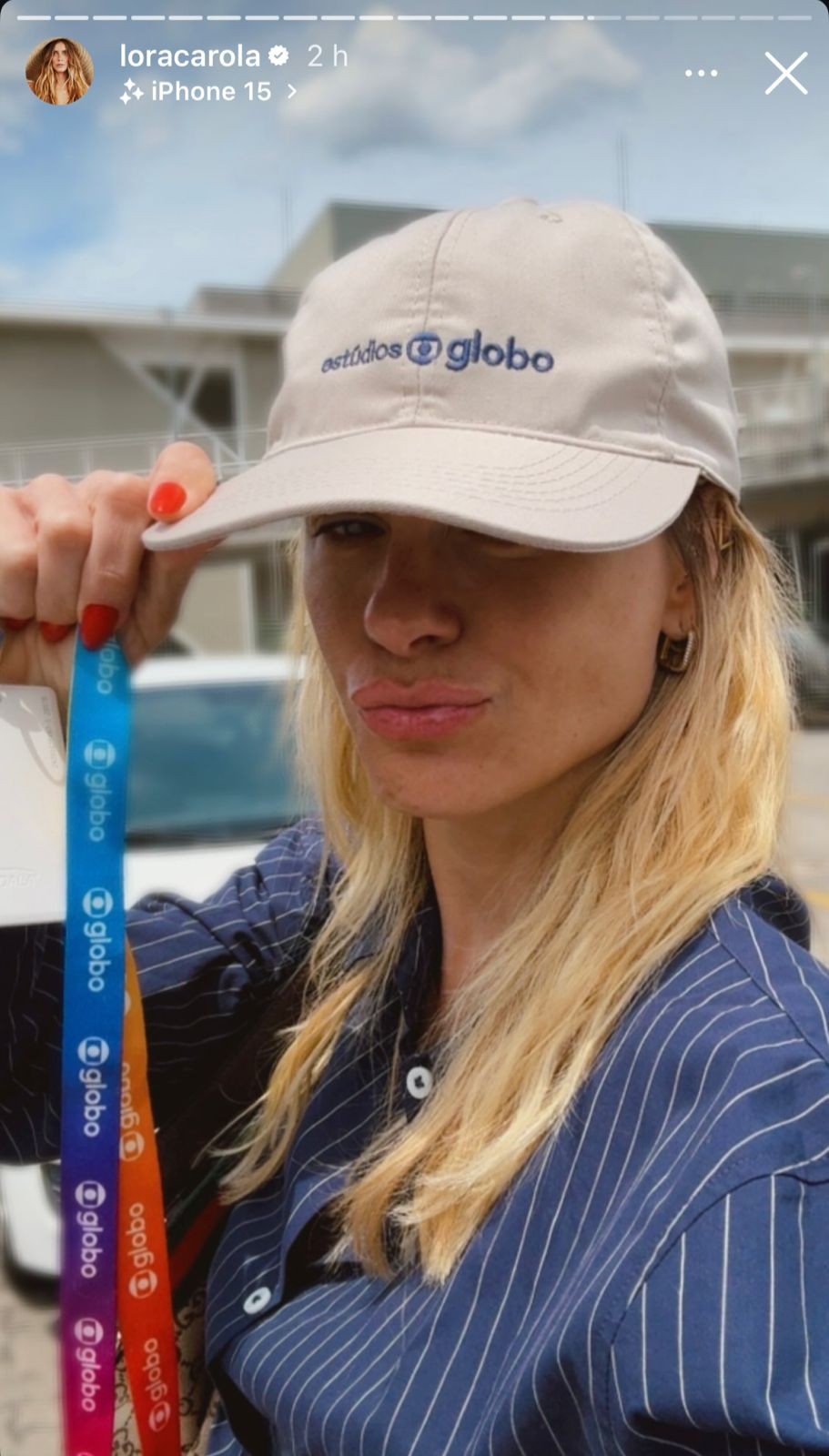 Carolina Dieckmann vai aos Estúdios Globo pela última vez para gravar 'Vale tudo' — Foto: Reprodução/Instagram