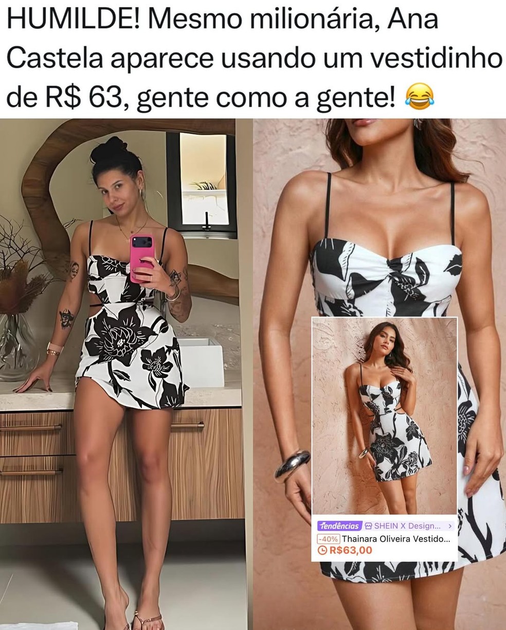Vestido floral de Ana Castela viraliza e abre discussão sobre estilo acessível — Foto: Reprodução Instagram