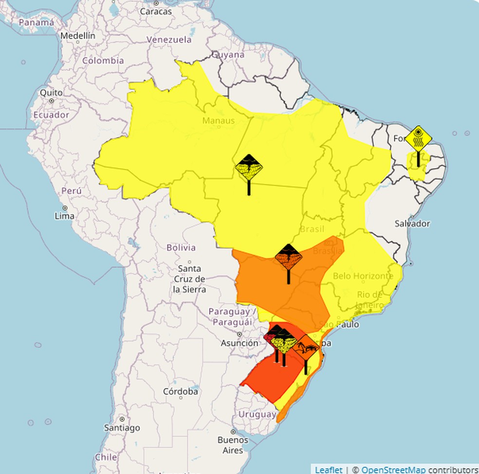 Weather forecast for Tuesday, December 9 — Photo: Reproduction / Inmet