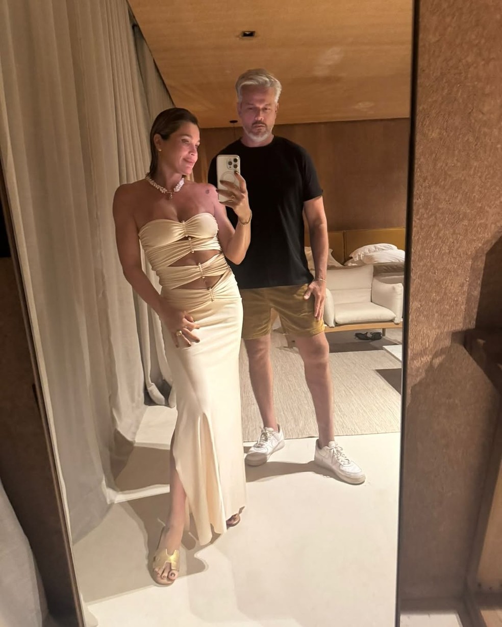 Otaviano Costa com a mulher, Flávia Alessandra — Foto: Reprodução Instagram