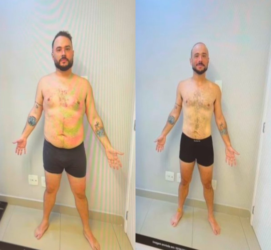 Ed Gama mostra transformação física após perder 33kg