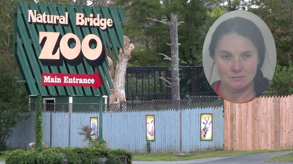 Montage of the zoo facade next to Gretchen Mogensen — Image: Reproduction