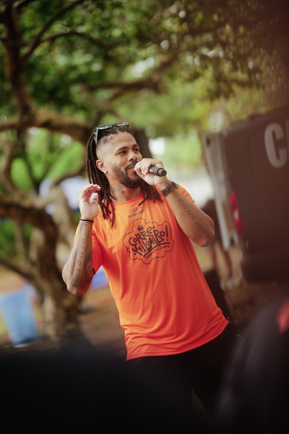 Marcos Viega é um dos fundadores do Corre Kilombo: corridas fora da periferia, em locais como o Parque do Ibirapuera — Foto: Divulgação Olympikus