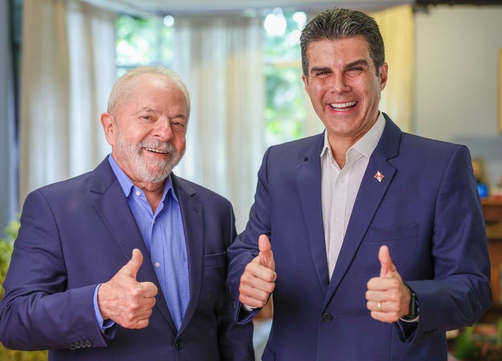 Governador reeleito no Pará, Helder Barbalho (MDB) declarou apoio a Lula — Foto: Reprodução/Ricardo Stuckert