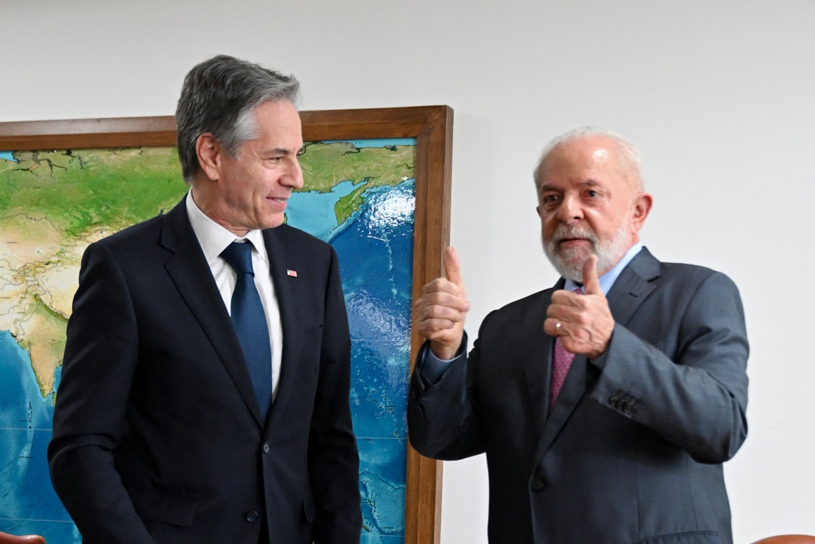 'Vamos trabalhar juntos', diz Antony Blinken após reunião com Lula no Planalto — Foto: EVARISTO SA / AFP